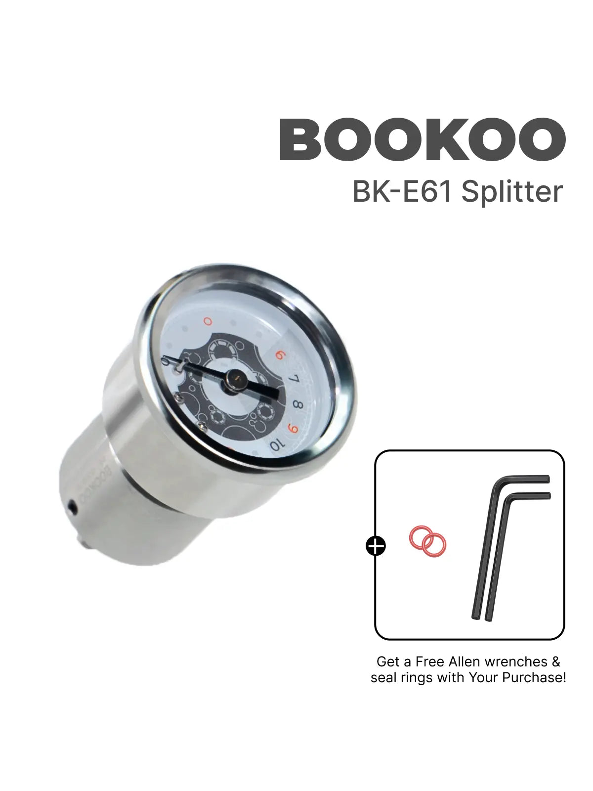 BOOKOO E61 Tee&Gauge With E61 group heads (M6 thread) - BOOKOO | Design-Tech Coffee Tools